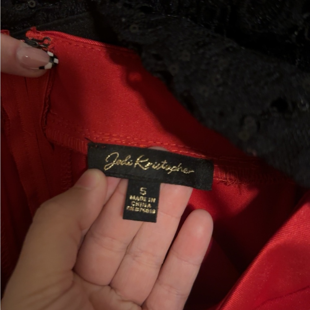 Black and red semi formal homecoming dress